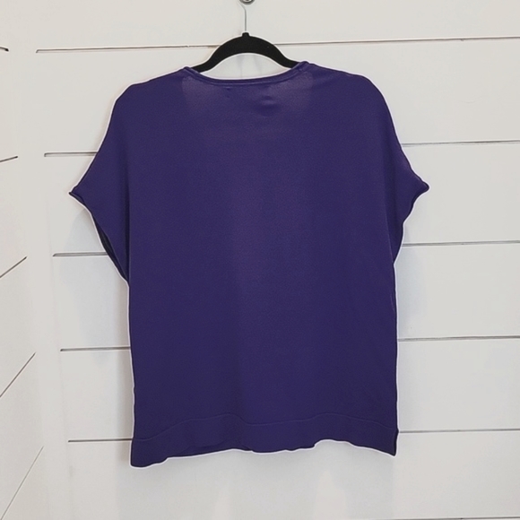 JONES NEW YORK 1X purple button down sweater - Picture 2 of 4